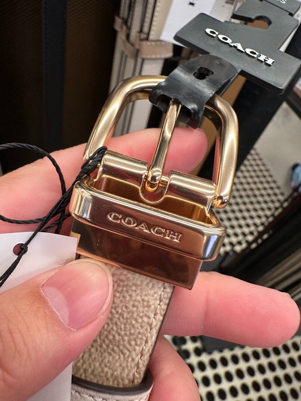 NWT! Coach CX057 Classic Buckle Cut To Size Reversible Belt 25MM Sand/Chalk - Picture 4 of 6